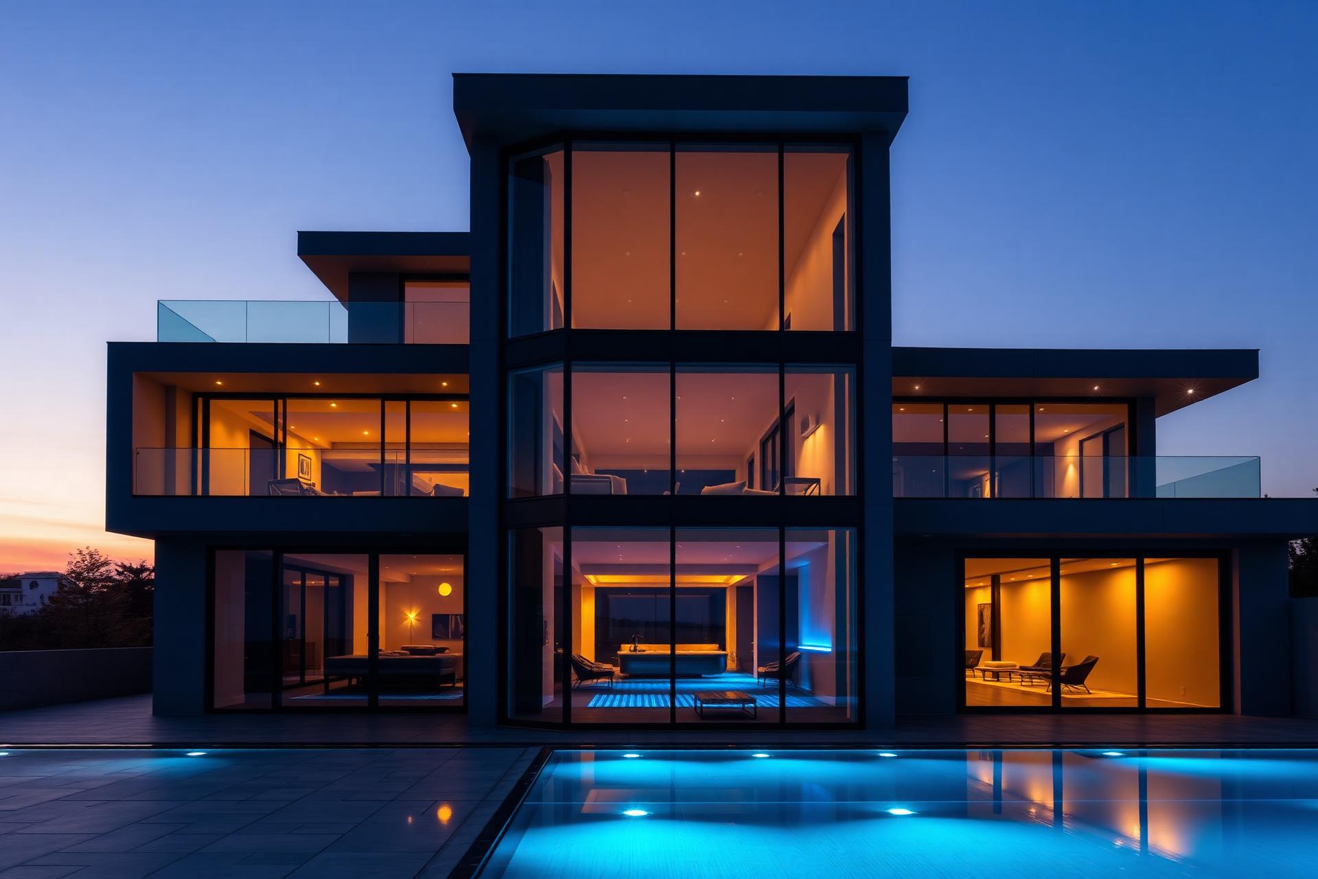 Modern home with clean windows